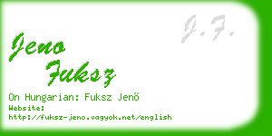 jeno fuksz business card