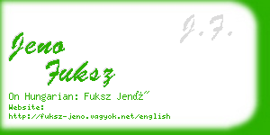 jeno fuksz business card